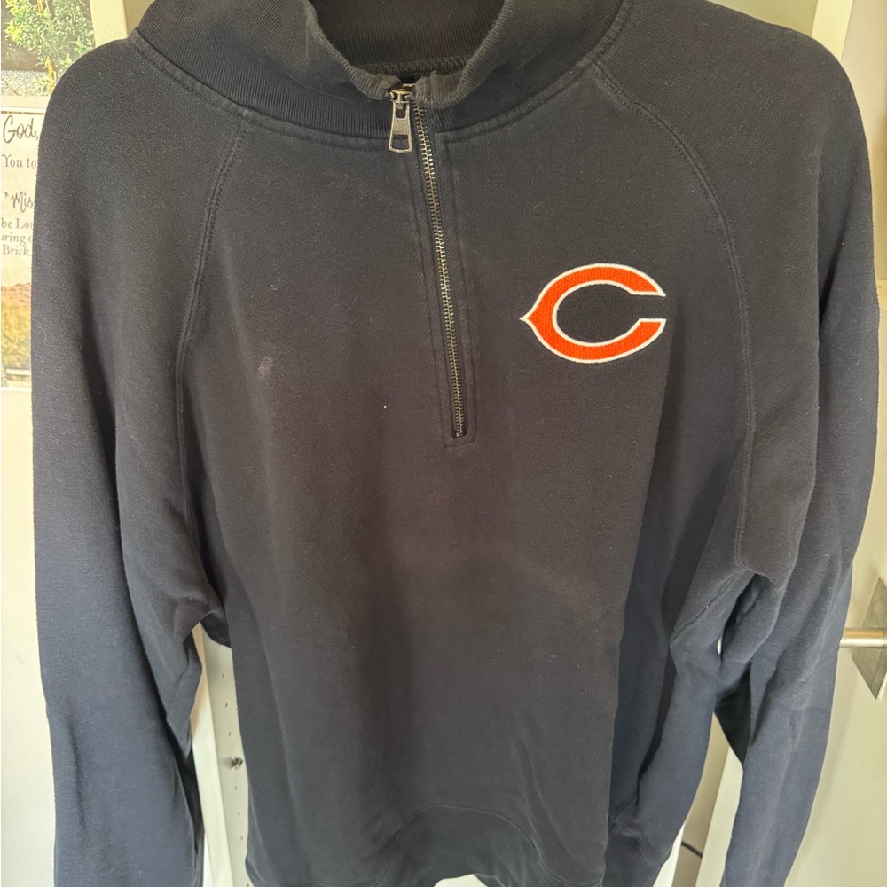 Chicago Bears Navy Quarter-Zip Pullover